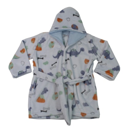 Roupão Microfibra Estampa Sortida com Capuz 543394 - Baby Nice - Minasrey
